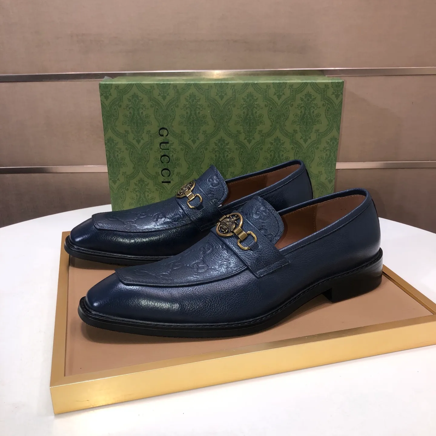 Men's men's shoes💰460💰【GUCCI】 (Niuli) new style🍀Gucci* - top version Gucci new leather shoes! It is made of imported original materials and has a comfortable first layer of cowhide lining! Original wear-resistant rubber outsole! High quality products! Code number 38-45 (45 customized)